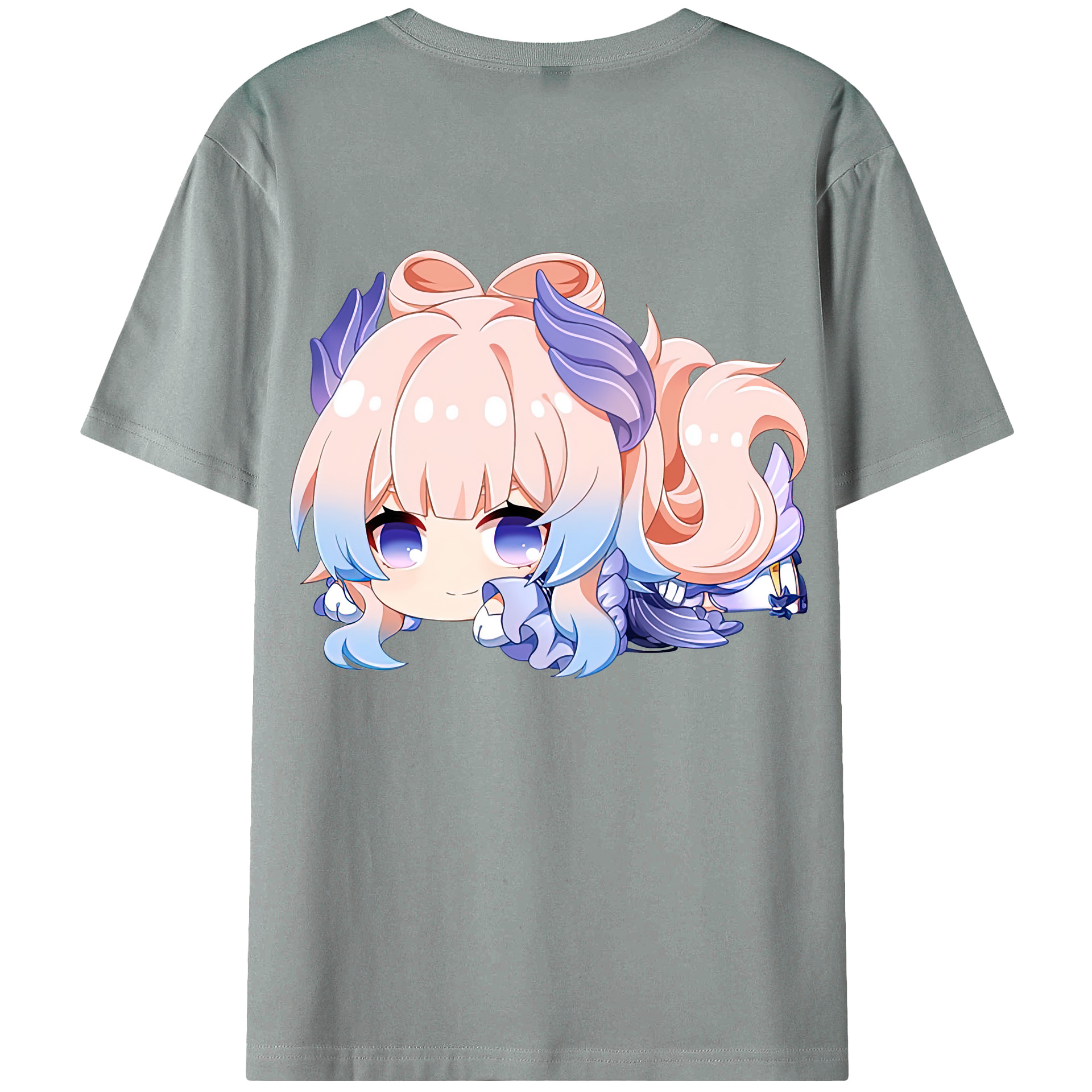 げんし神 珊瑚宮心海 サンゴノミヤ・ココミ genshin Sangonomiya Kokomi 綿100％ メンズ半袖Tシャツ（バックプリント） 通気性